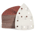 S SATC 50 PCS Mouse Sander Sandpaper 11 Holes 40 Grit Detail Sander Sandpaper Palm Sander Paper Hook and Loop Sander Pads Triangular Sanding Sheets
