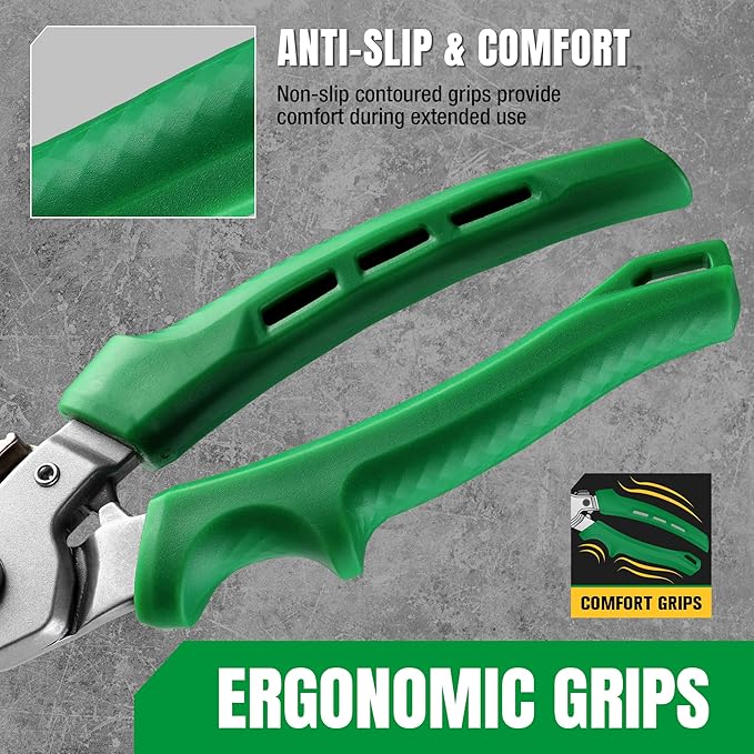 SK 8" Heavy Duty Scissors, All Purpose Shears, Drop Forged CR-V Blades with Safety Lock, Comfortable Grips