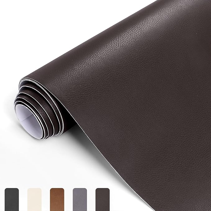 Leather Repair Patch Kit – Self-Adhesive Leather Repair Tape for Furniture, Couch, Sofa, Car Seats – Instant Fix for Scratches, Cracks & Peels. Waterproof, Durable, Easy to Use(3.9X79 inch,Dark Brown)