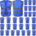 Safety Vests,Hi Vis Vest Reflective Vest with 5 Pockets and Zipper for Men Women, Neon Working Vest for Outdoor One Size