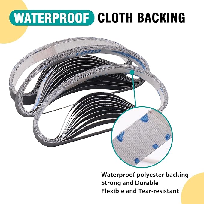 30 Pcs 1/2 x 12 Inch Replacement Sharpening Belt, 1000 Fine Grit Knife Sharpener Sanding Belt Kit for Official Work Sharp (WSKTS & WSKTS-KT/Mk.1 & Mk.2) Knife & Tool Sharpener