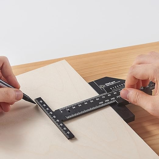 Scriber Gauge – Precision Marking Tool, Measuring Ruler, Layout Square, Thickness Gauge, CNC Aluminum Woodworking Tool for Joinery, Framing, Cabinet, DIY Projects (Old, 600mm)