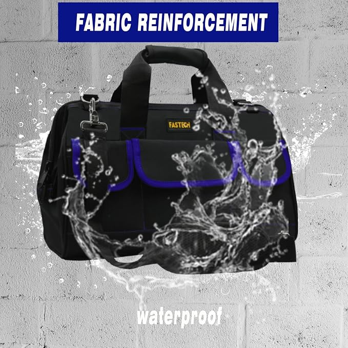 18 Inch Tool Bag,Waterproof Wide Mouth Tool Kit Heavy Duty Tool Bag Organizer, Tool Storage Package For Men/Women (18IN Blue)
