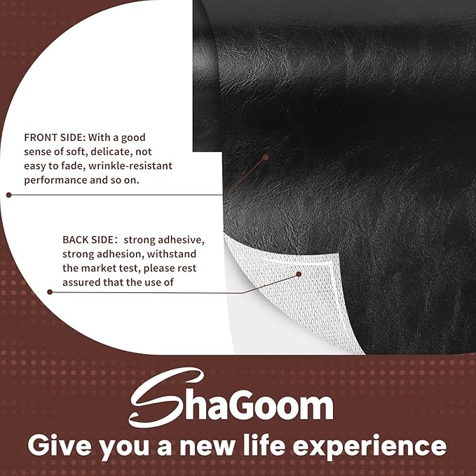 Leather Repair Patch, Strong Sticky Repair Patch Self Adhesive Waterproof, DIY Large Leather Patches for Couches, Furniture, Sofa, Car, Chair (Black, 3.5X79 inch)