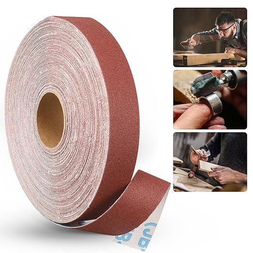 Emery Cloth Roll,150 Grit Continuous Sandpaper Roll 1" x 86 Feet Sandpaper Roll for Wood Furniture Finishing Metal Sanding Automotive Polishing