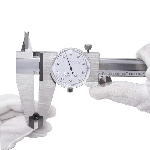 Clockwise Tools DDLR-1205 Pro Dial Caliper 0-12 Inch Double Shock Proof Stainless Steel Body SAE Measuring Tool