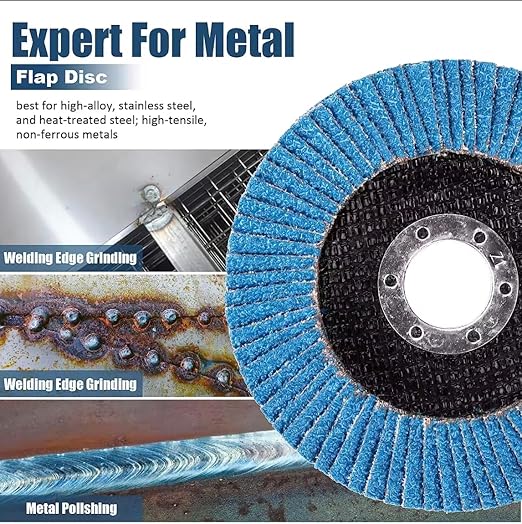 SIGNI 4" x 5/8" Premium Zirconia Flap Discs T27 10-Pack (4.5 inch T27 40#)