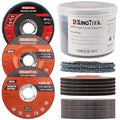 KingTool 27pcs Angle Grinder Wheel Set, Grinder Disc Set Includes 20pcs Cutting Wheel, 5pcs Grinding Wheel, 2pcs Flap Discs with 4-1/2" Diameter and 7/8" Arbor for Steel and Stainless Cutting Grinding