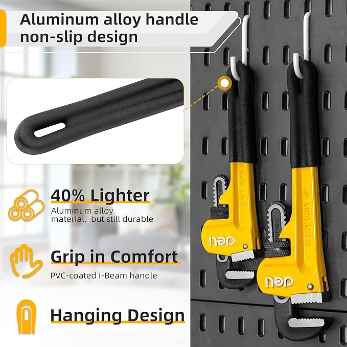 deli Pipe Wrench 36-inch, Heavy Duty Straight Adjustable Wrench, Professional Plumbing wrench tools, for Pipe, Home, Vehicle repair