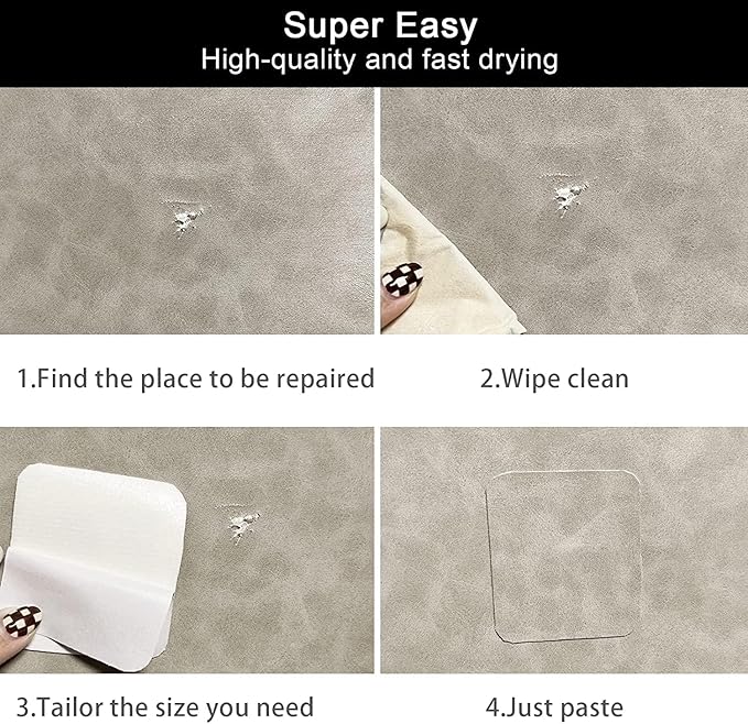 Leather Repair Patch Self-Adhesive Leather Patches for Furniture Couch Sofa Car Seats, PU Vinyl Leather Repair Tape Kit to Fix Office Chairs, Cabinets, Handbags (Dark Gray, 3.9 X 78.7 inch)