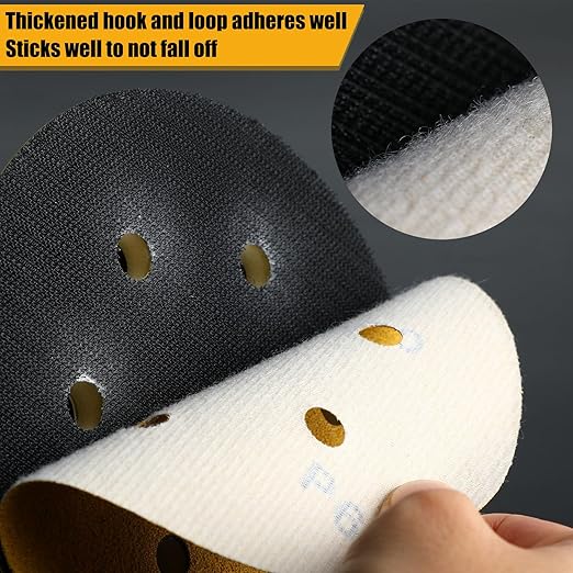 6 Inch Sanding Discs Hook and Loop, 220 Grit Sandpaper for Orbital Sander, Professional for Automotive and Woodworking, 100 Pack