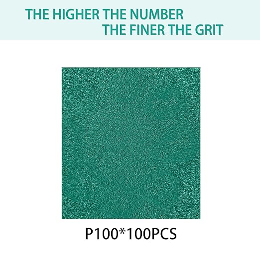 100PCS 100 Grit Premium Green Sanding Discs, 5-Inch 8-Hole Sandpaper for Random Orbital Sander