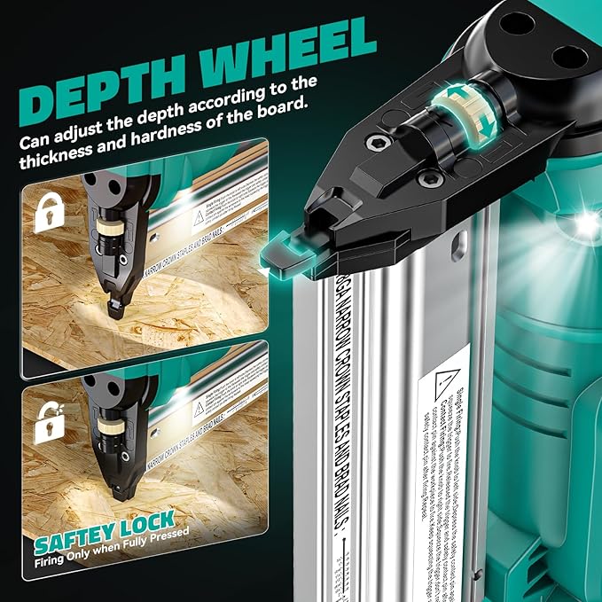 Ecarke Brad Nailer Cordless Stapler Compatible with Makita 18V (No Battery), 2 in 1 Electric Nail Gun/Staple Gun with 18GA Nails/Staples, Battery Power 2 Inch Nailer for Trim Wood Crafting Home DIY