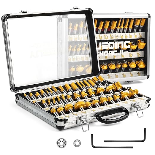 Router Bit Set of 40 Pieces Router bits 1/2 Inch Shank 40pcs Expert Router Bit Kit C3 Alloy Blade Router bits for Precision Carving and Versatile Applications