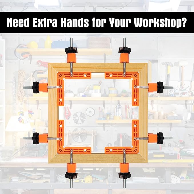 90 Degree Clamp,Positioning Squares, 3" 4" 2.3" Right Angle Clamp with 12 Clamping Squares,Corner Clamps Woodworking Tool for Pictures Frames, Cabinets, Boxes