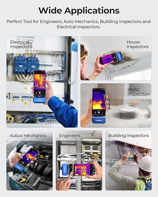 TOPDON TC001 Plus Thermal Camera for Android, 512 x 384 Super Resolution with Visual Camera, 256 x 192 IR Resolution, Dual-Lens Thermal Imaging Camera for Smartphones and Tablets, PC (not for iOS)