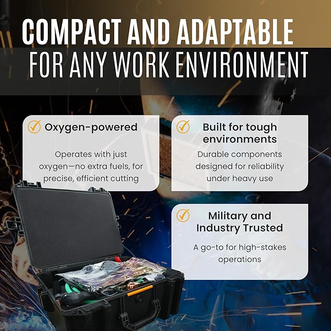Industrial A-20 Exothermic Portable Cutting Torch Kit - Only Needs Oxygen, Safety Gear Included