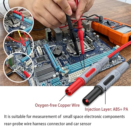 24 Pcs Multimeter Test Leads Set with Alligator Clips, Insulation Piercing Test Clip and Test Probes 1000V 10A CAT III for Fluke, KAIWEETS, INNOVA Multimeter, Voltmeter, Clamp Meter