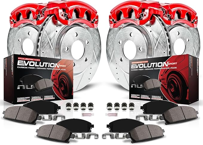 Power Stop KC5482 1-Click Performance Brake Kit with Caliper For Toyota Avalon 2005-2007, Toyota Camry 2005-2006, Toyota Solara 2004-2008 [Model Specific]