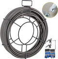 VEVOR Drain Cleaning Cable 100 ft x 1/2 inch Solid Core Cable Sewer Cable, Drain Auger Cable Cleaner, Snake Clog Pipe Drain Cleaning Cable W/Four Shapes of Cutters