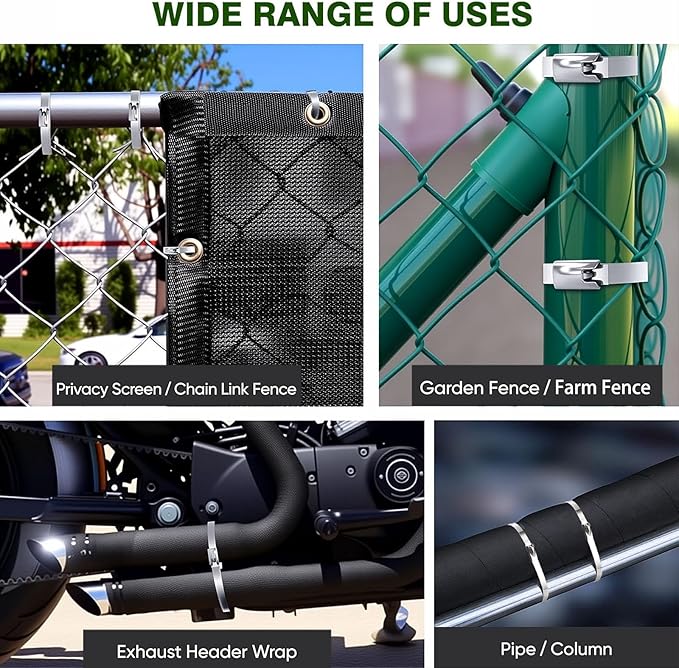 Stainless Steel Cable Tie Gun with Metal Zip Ties, for Fastening and Cutting Metal Cable Ties, 100pcs 11.8inch Stainless Steel Zip Ties heavy duty for Chain Link Fence, Exhaust Pipe Outdoor