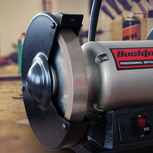 BUCKTOOL 80 Grit 8 Inch CBN Grinding Wheel, 1" Wide, 5/8" Arbor Cubic Boron Nitride Sharpening Wheel for Sharpening Wood-Turning Tools, Chisels, Hardcore and More