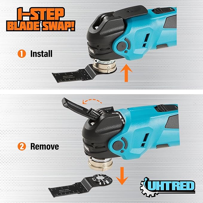 Updated Cordless Oscillating Multi-Tool, Brushless Oscillating Tool Kit, Max 22000 OPM 5 Variable Speed, 3.6° Oscillation Angle, Oscillating Saw for Cutting, Nailing, Scraping, Sanding (Tool Only)