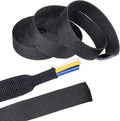 2 in 1 Heat Shrink Braided Sleeving Fabric Tubing-Perfectly fit Irregular Shape Hose/Cable/Wire (1/2"(12mm), 14FT)