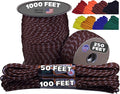 BORED? PARACORD! 550 lb Paracord - Ideal for Crafting, Camping, DIY Projects, Active & Military Outdoors - Strong Survival Rope - Tactical Parachute Cord Type III - Pig Skin 100 Feet