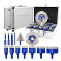 SHDIATOOL Diamond Tile Drill Bits Kit 13pcs, Porcelain Hole Saw Sets, Core Bits Cutter for Drilling Ceramic Marble Granite (6/8/10/20/25/28/32/35/45/65MM/2/4.5"/6MM)