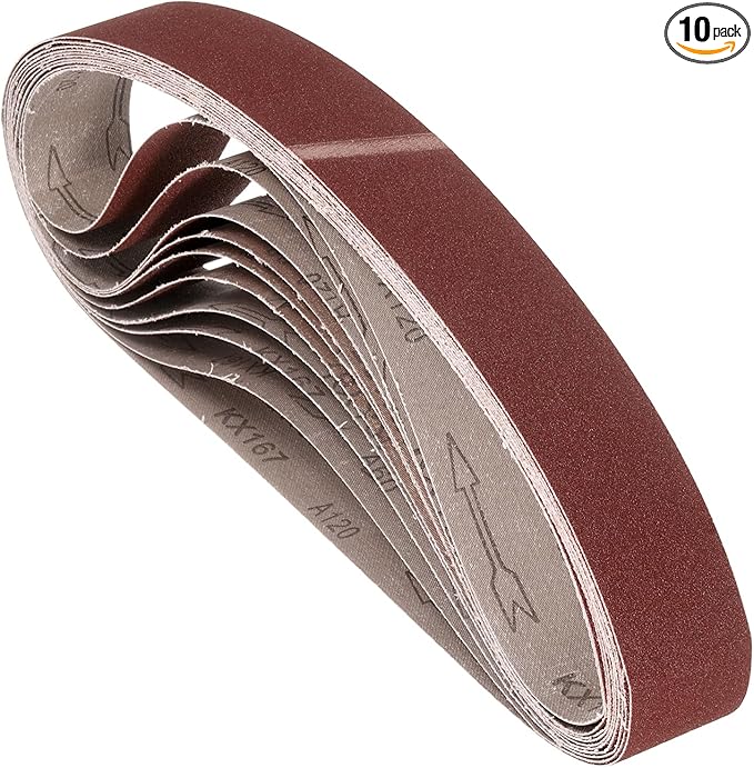 10 Pcs Sanding Belts 1 x 42 Inch 120 Grit Aluminum Oxide Abrasive Sandpaper for Belt Sander Metal Grinding Wood Working Weld Rust Removal