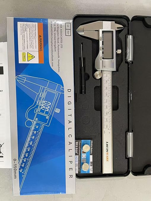 Digital Caliper Measuring Tool, Stainless Steel Vernier Caliper Digital Micrometer with Large LCD Screen, 6 Inch Caliper Tool for DIY/Household, Auto-Off Feature, Inch and Millimeter Conversion