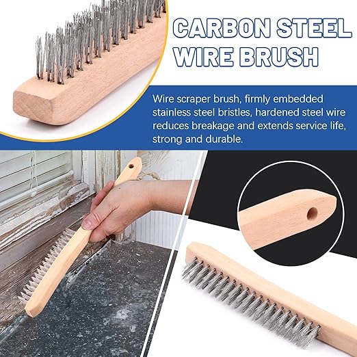 Glarks 9Pcs Wire Scratch Brush Set, Including 5Pcs Wire Wheel Cup Brushes,3Pcs Mini Wire Brush and Stainless Steel Wire Brush for Cleaning Dirt, Rust and Paint Remover
