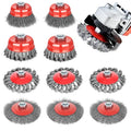 10pcs Wire Wheel for 4 1/2 Angle Grinder Wire Wheel Brush Cup Set with Threaded Arbor, Angle Grinder Wire Wheel for Rust, Corrosion, Paint Removal