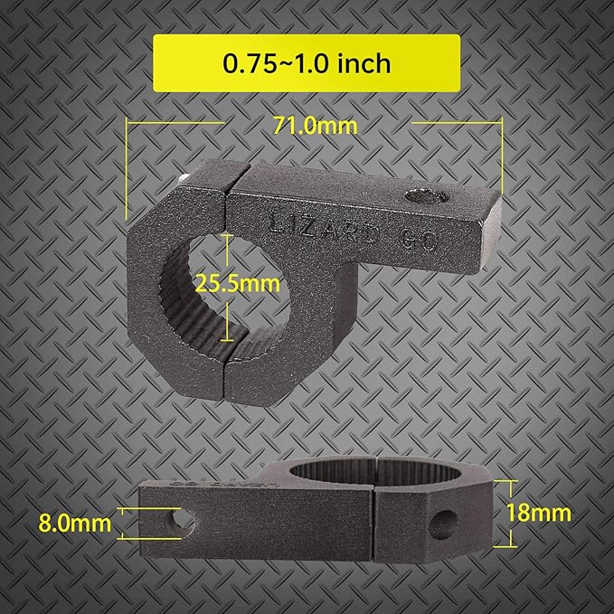 Bar Clamps - 4Pack,Horizontal Roll Cage Clamp 0.75 inch,0.875 inch,1.0 inch,Roll Bar Clamp for Bar Diameter 3/4" to 1.0" Mounting Bracket (0.75~1.0" Clamps)