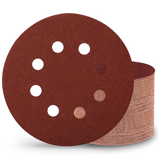 100 PCS 120 Grit 5 Inch Sanding Discs, Hook and Loop Sandpaper for Random Orbital Sander
