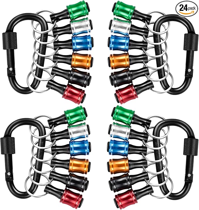 Bit Holder Keychain 24pc Bit Holder 1/4 inch Hex Shank Screwdriver Bits Holder Extension Bar Keychain Screw Adapter Drill Change Hand-held Screwdrivers Drill Bits Holder Portable