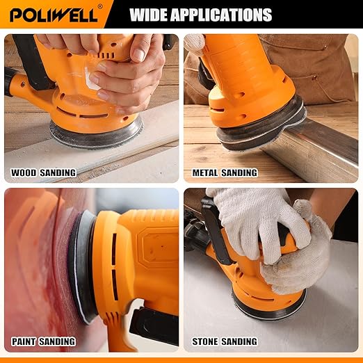 POLIWELL 5 Inch Sanding Discs Hook and Loop 8 Hole Heavy Duty Silicon Carbide Sandpaper 2000 3000 4000 5000 7000 10000 Grit with Interface Pad for Wet/Dry Sanding Grinder Polishing,30 Pack