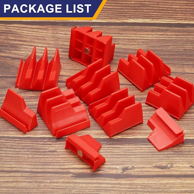 PATIKIL 46pcs Magnetic Wrench Organizer for Tool Box, Magnetic Modular Wrench Organizer Holder Toolbox Universally for 46 Tools Drawer Chest Ratcheting Offset Wrenches, Red