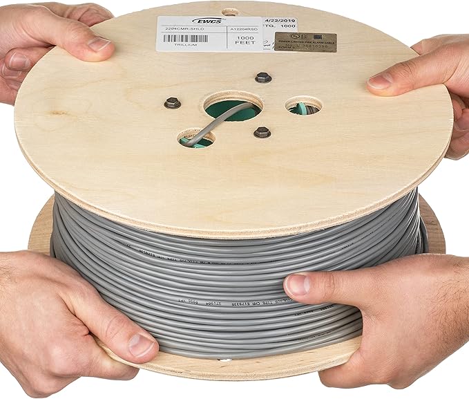 22 AWG 4/C Stranded 100% Copper EWCS CMR Riser Rated Shielded Sound & Security Cable UL Listed 300 Volts - 1000 Feet