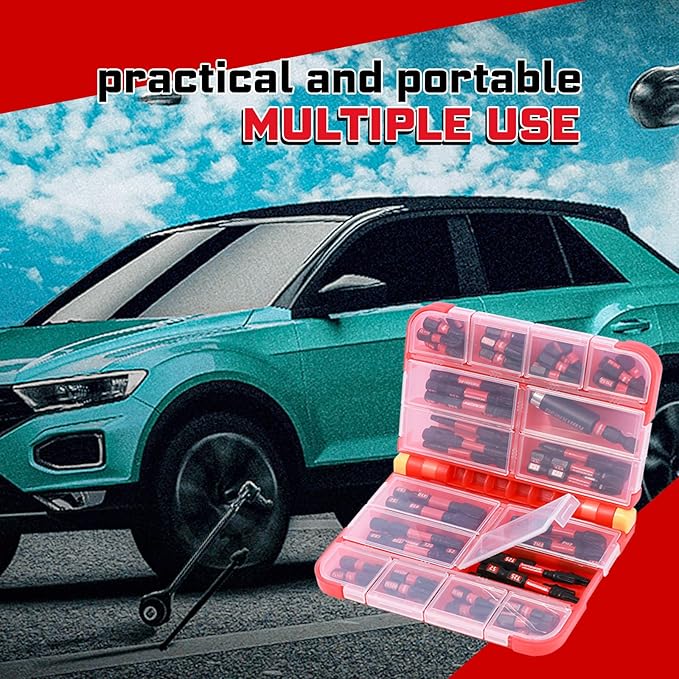 76 pieces Impact Screwdriver Bits Set, Magnetic S2 Steel Multi Insert Power Bits Tips with Impact Bit Holder with Storage Box（PH/TORX/SQ/PZ/SL）