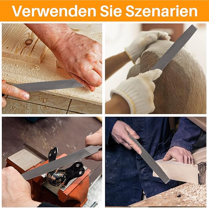 6-inch Flat Medium Cut File, Double Cut Teeth, High Carbon Steel, Single Hand File Without Handle, Suitable for Shaping Metal, Wood, etc.