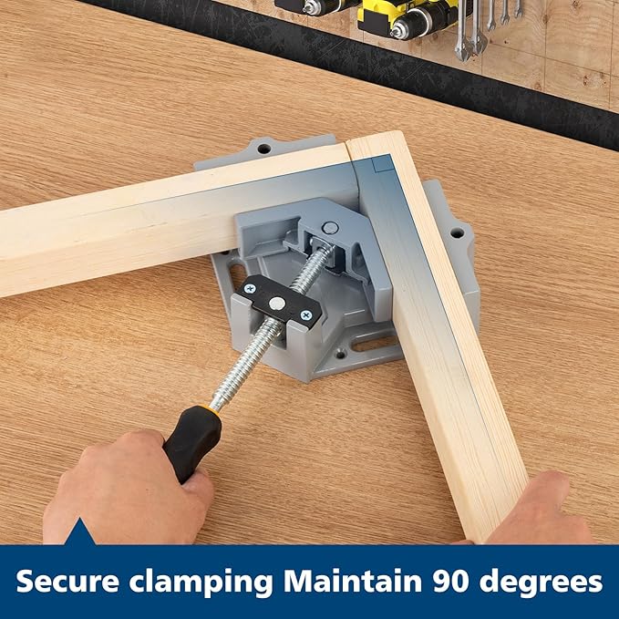 2pcs Right Angle Woodworking Clamp, With Adjustable Aluminum Alloy Swing Jaw, Single Handle Clamps, For Welding, Woodworking