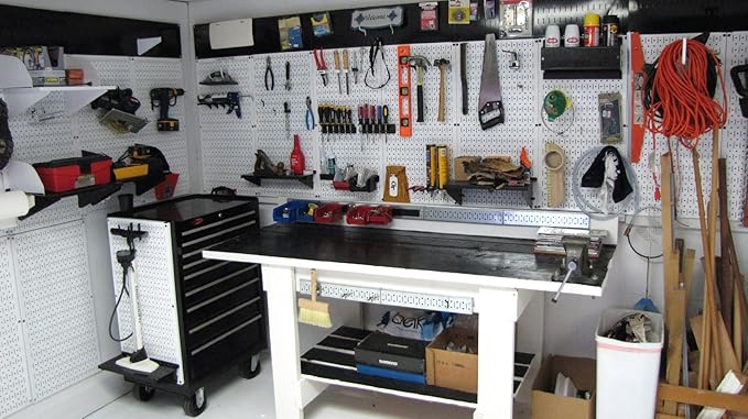 Wall Control Pegboard 32in x 16in White Metal Pegboard Tool Board Panel