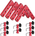 90 Degree Positioning Squares, Right Angle Clamps for Woodworking 5.5" x 5.5"(14 x 14cm), Aluminum Alloy Corner Clamps, Clamping Squares Tool for Picture Frame Box Cabinets Drawers (4 Pack)