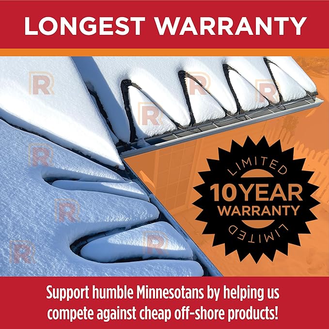 RADIANT SOLUTIONS HeatTapePro - Intelligent Commercial Grade Self-Regulating Heat Cable with GlowCap™ - 10 YR warranty - Ice Dam & Pipe Freeze Protection - 150 ft cable + 10 Ft Cord, 120V, 6 watts/Ft