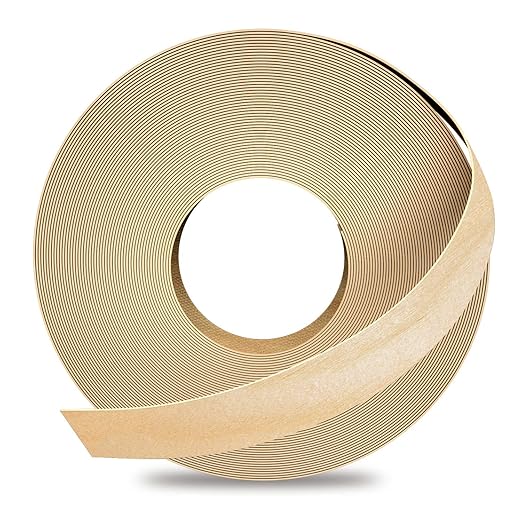 GSCIT Club Birch Edge Banding, 3/4 inch x 50ft roll of Veneer Pre-glued Flexible, Real Wood Tape Banding for Cabinet Repair Furniture Restoration