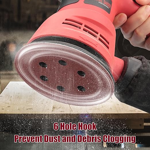 100 PCS 6 Inch Sanding Discs, 6 Hole Hook and Loop Sandpaper 60 80 120 240 400 Grit Set, Round Orbital Sand Paper Discs for Sander