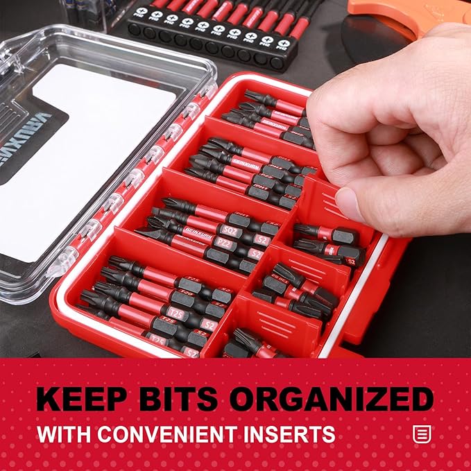 Impact Screwdriver Bits Set, 71pieces Case Storage Magnetic S2 Steel Multi Insert Power Bits Tips with Impact Bit Holder