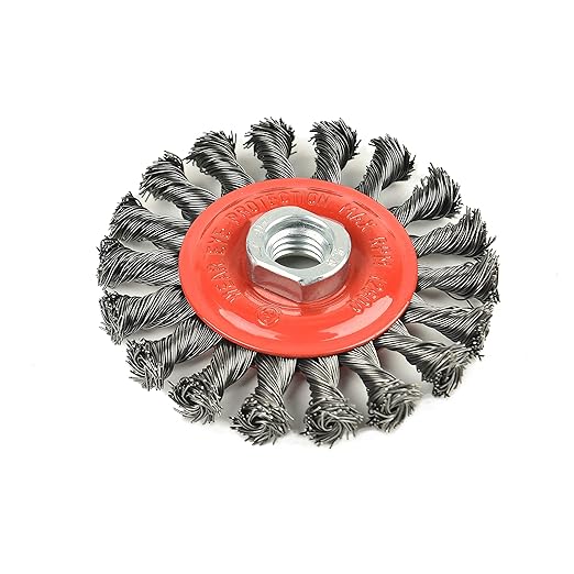 8 PCS - 4 Inch Twist Knotted Wire Wheel Brush for Grinders and Angle Grinder - 5/8 Inch-11 Threaded Arbor - 0.020 Inch Carbon Steel Wire - Heavy-Duty Conditioning for Metal - 4" x 5/8-Inch | 11 UNC